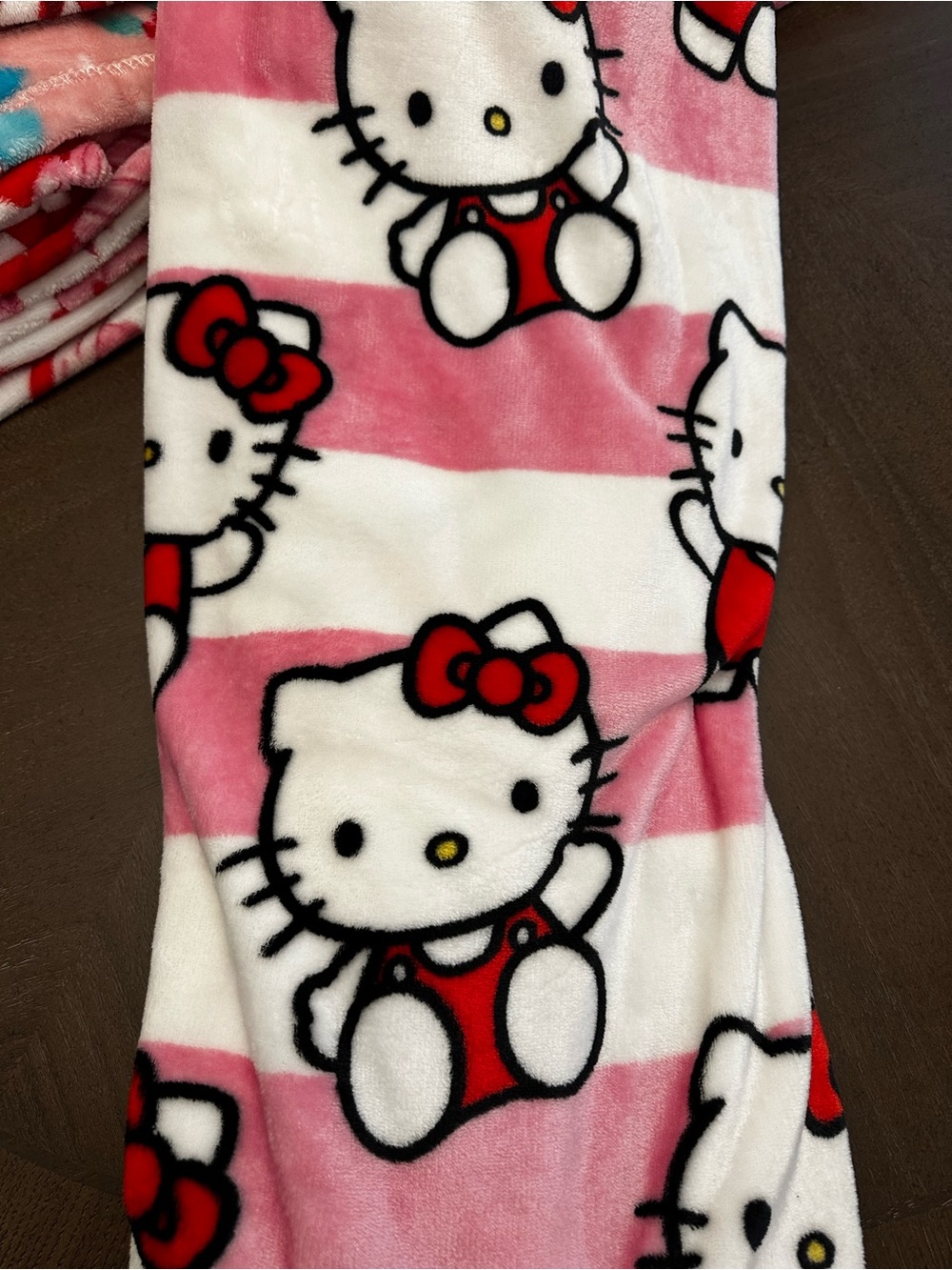 Hello Kitty Pink and White Striped Blanket